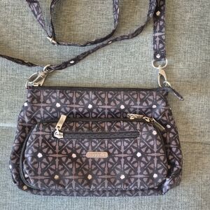 Baggallini Original Everyday Bag Geometric Black and Gray Crossbody Bag